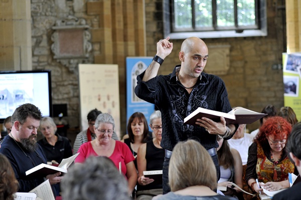 Tim Eriksen bei einem Sacred-Harp-Workshop