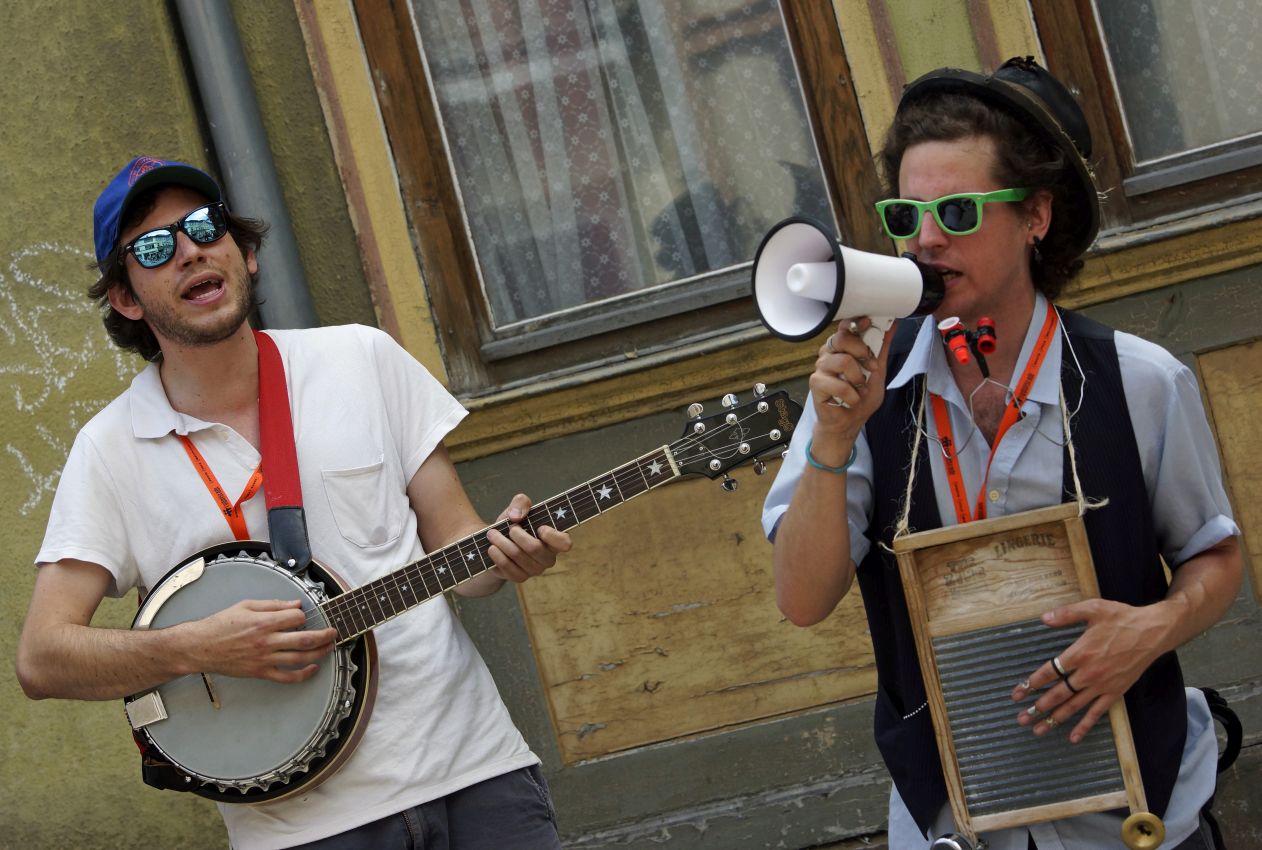 Zwei Mitglieder der Dizzy Birds Jazz Band 2014