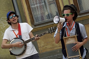 Zwei Mitglieder der Dizzy Birds Jazz Band 2014